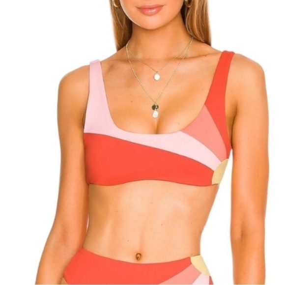 NWT L*SPACE Lizzie Bikini Top in Sunburst XL - Picture 1 of 6
